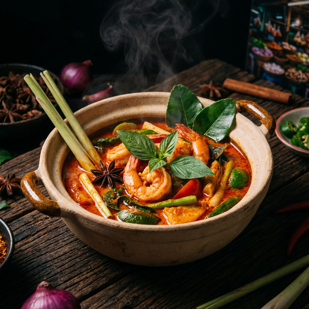 Vibrant exotic dish with colorful ingredients